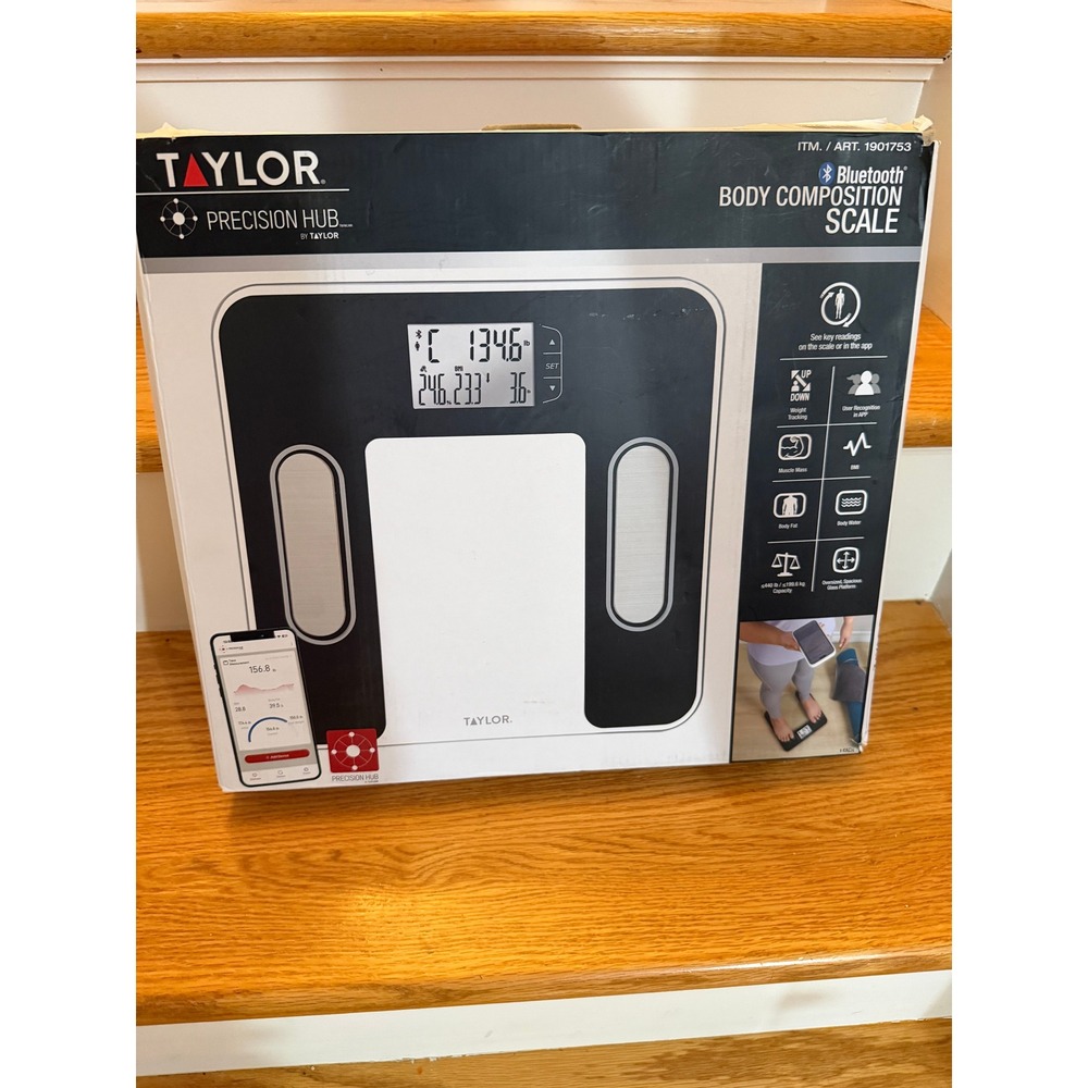 Taylor Precision Hub Bluetooth Body Composition Smart Scale Model 5331891 NOB